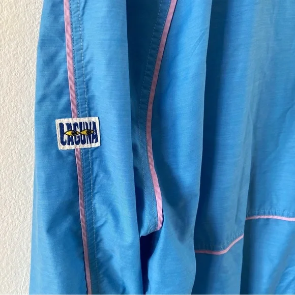 Vintage 80s laguna track jacket blue lavender adult large unisex windbreaker XL - Picture 6 of 6